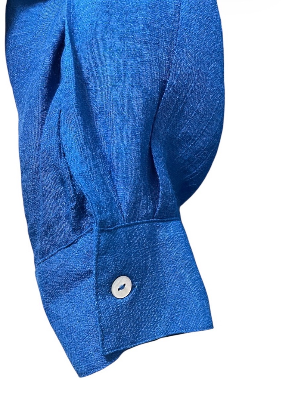 ZAC & RACHEL SOLID PLEATED TUNIC V-NECK ROLL SLEEVES WOMEN COLOR BLUE SIZE 1X * - Picture 5 of 14